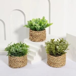 green artificial potted plant
