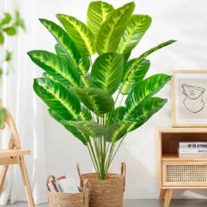 large tropical palm tree fake banana plant