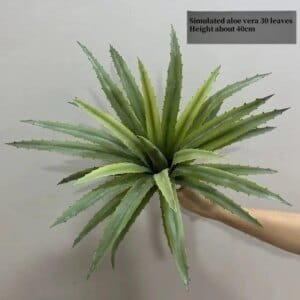 Artificial Aloe and Agave Potted Plant Tropical Desert Fake Succulent for Home Décor Desktop Office Living Room Green Decoration