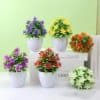 1pc Artificial Potted Plant Small Bonsai Flowers Pot Simulated Tree Ornaments Wedding Home Hotel Office Decoration IndoorOutdoor