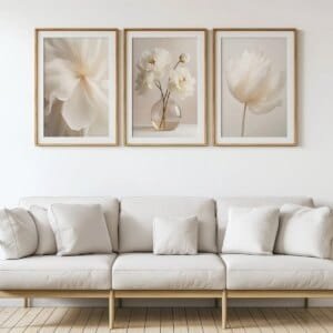 modern peony wall art for living room