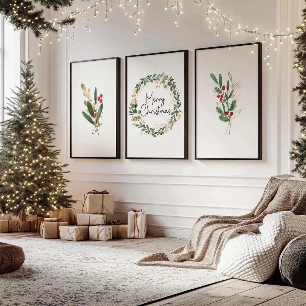Christmas living room wall decor