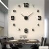 DIY Frameless Wall Clock 40cm 16 Inch 3D Mirror Sticker Home Office Decor UAE