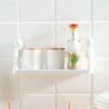 Self Adhesive Bathroom Shampoo Storage Racks Plastic Shelf Organization Holder