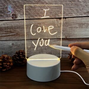 LED Note Board Night Lamp Message Board With Pen USB Plug in Writable Light Gift