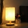 Chinese Style LED Table Lamp USB Plug Dimmable Fabric Lampshade Bedroom Bedside Light