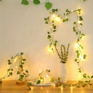 Green Leaf String Lights 5/10M Ivy Vine Fairy Lights for Wedding & Garden Decor