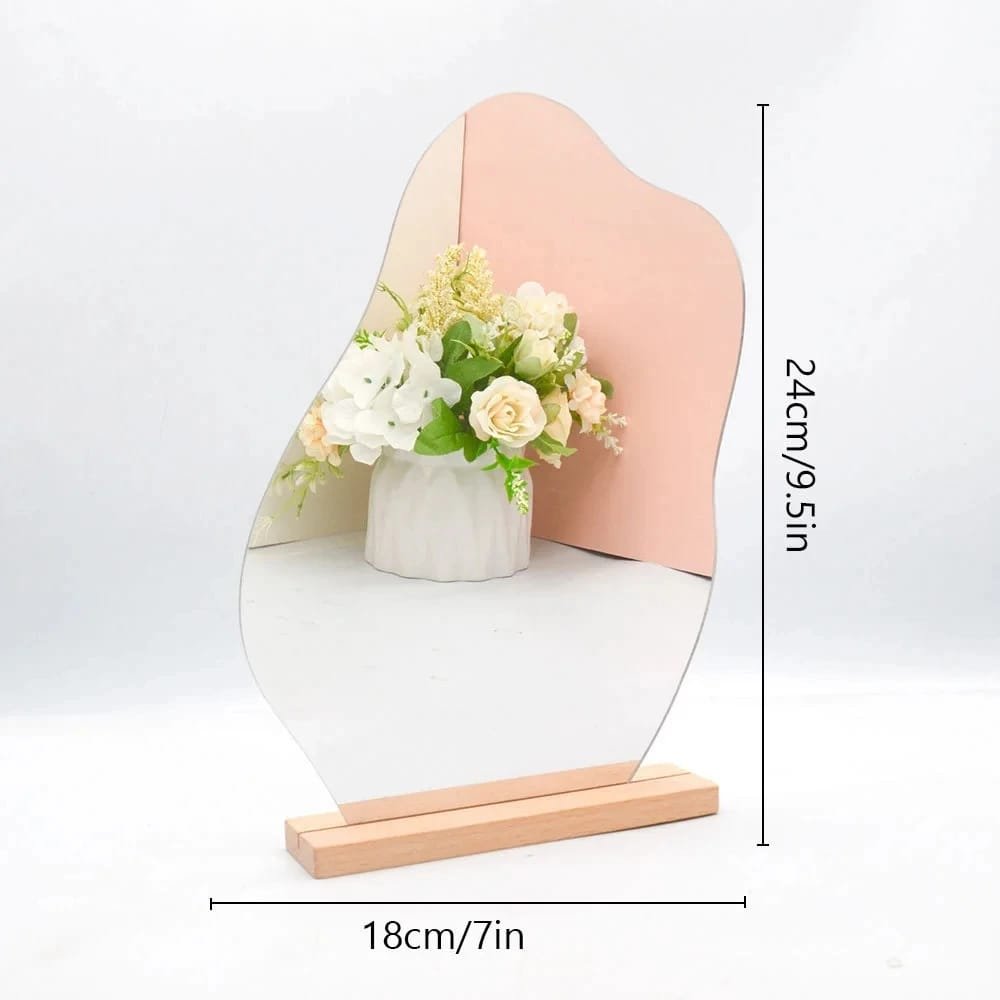 Acrylic Irregular Standing Mirror Desktop Decor for Home & Office