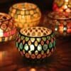 moroccan mosaic glass candle holder