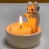 cute kitten candle holder