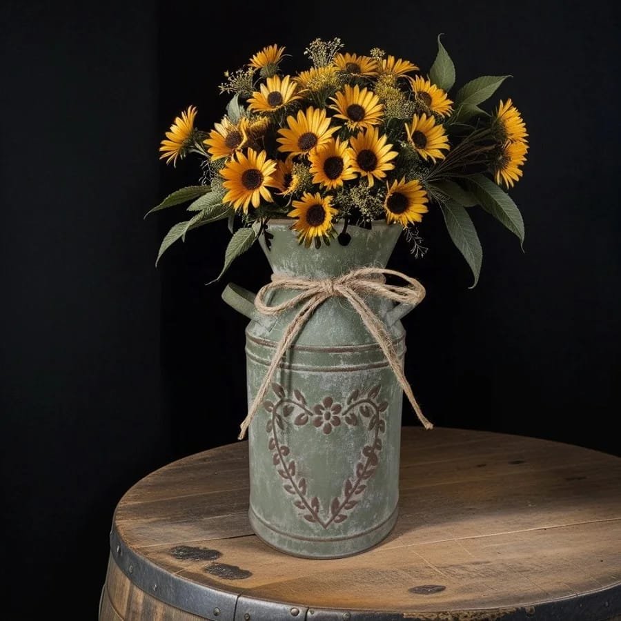 ustic farmhouse flower container