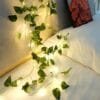 12/10/2m Fake Green Leaf Ivy Vine with LED Lights Home Bedroom Decor Wedding Glowing Artifical Plant Garland Home Decor