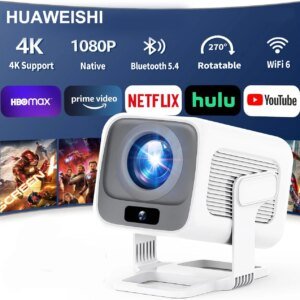 HUAWEISHI 4K Projector Android Native Portable 1080P Auto Focus 600ANSI Video home Cinema Outdoor hd led Projetor