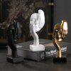 Resin Abstract Mask Statues European Miniature Figurines for Interior Home Office Study Desktop Figure Ornament Decor Gift