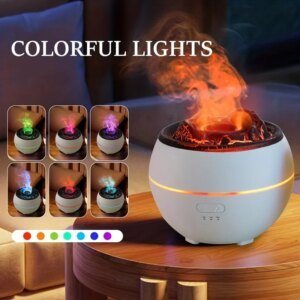 Volcano humidifier New style 360ml 7 colors fire flame Cool Mist humidifier Aroma Essential Oil h2o USB air Diffuser