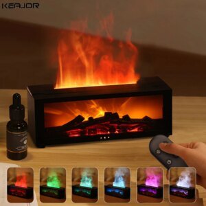Aroma Flame Humidifier – 7 Color RGB with Remote Control